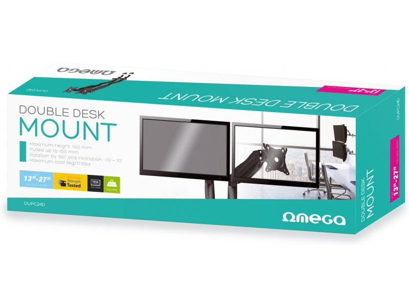 Mbajtëse për monitor Omega OUPC024D, levizëse, 13"-27", 8 kg