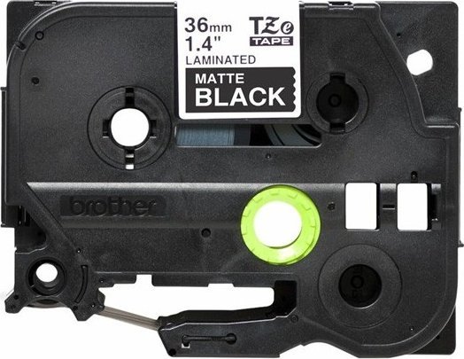 Kasetë etiketime Brother TZe-M365, 36mm, mat e laminuar, tekst i bardhë në sfond të zi