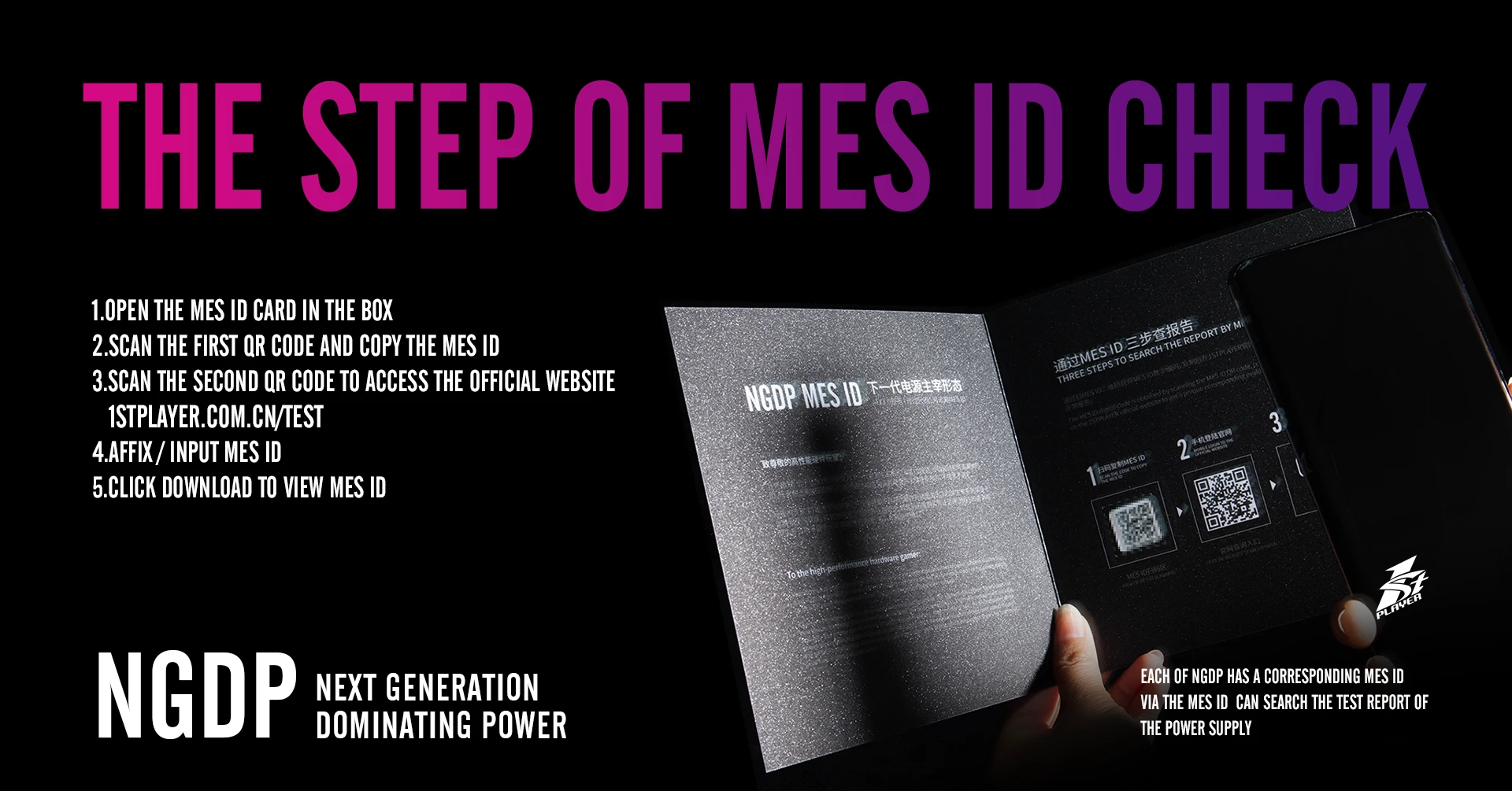 Furnizues energjie 1stPlayer NGDP1000 HA-1000BA3, 1000W, 80 Plus Platinum, i bardhë