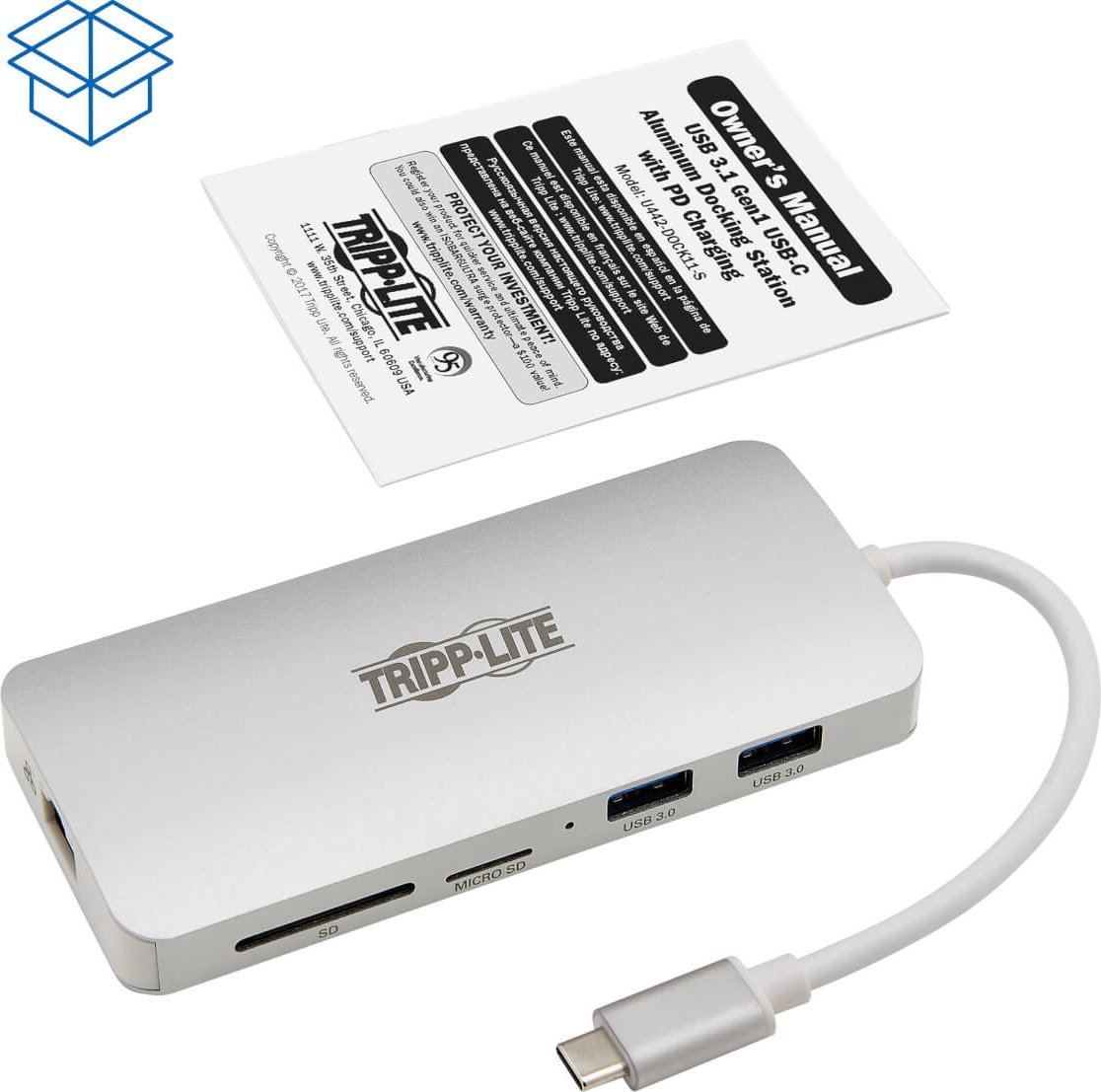Stacion USB C Eaton Tripp Lite U442 DOCK11 S, HDMI 4K, PD 60W, argjend
