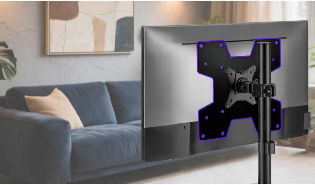 Adaptues VESA për TV dhe monitor Gembird, 50x50 deri 200x200 mm, i zi