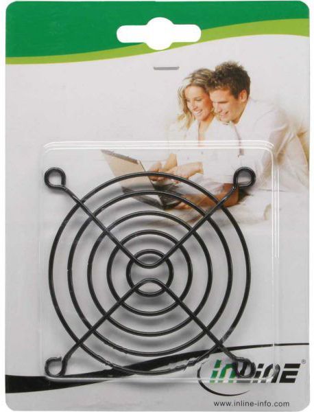 Grilë mbrojtëse për ventilator InLine, 80mm, e zezë