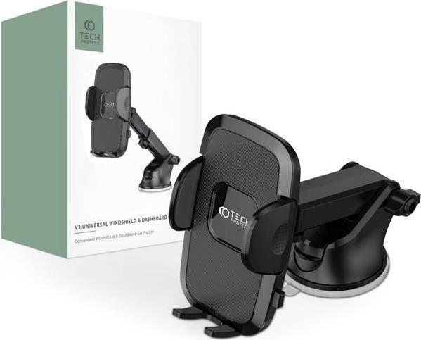 Mbajtëse universale telefoni Tech-Protect V3, për xham dhe pult, 4.7"–6.9", e zezë