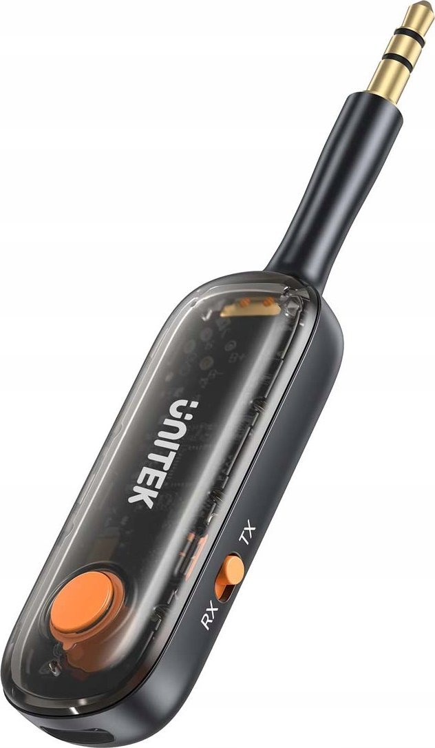 Adapter audio Bluetooth Unitek 2in1, 5.3, transmetues dhe marrës, 10m, i zi