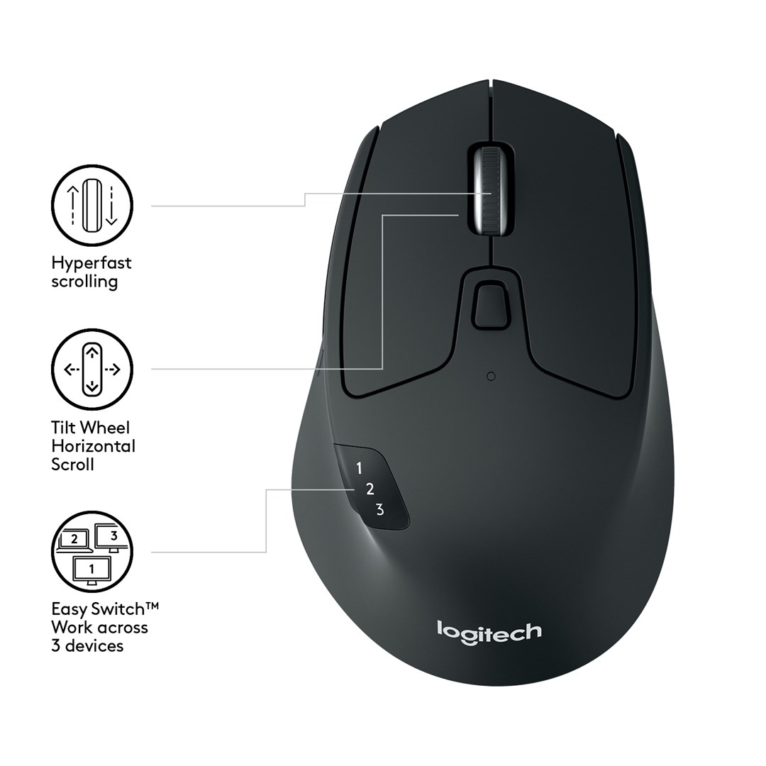 Maus Logitech M720, RF Wireless + Bluetooth, i zi