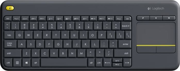 Tastierë wireless Logitech K400 Plus, me touchpad, për PC dhe TV, e zezë