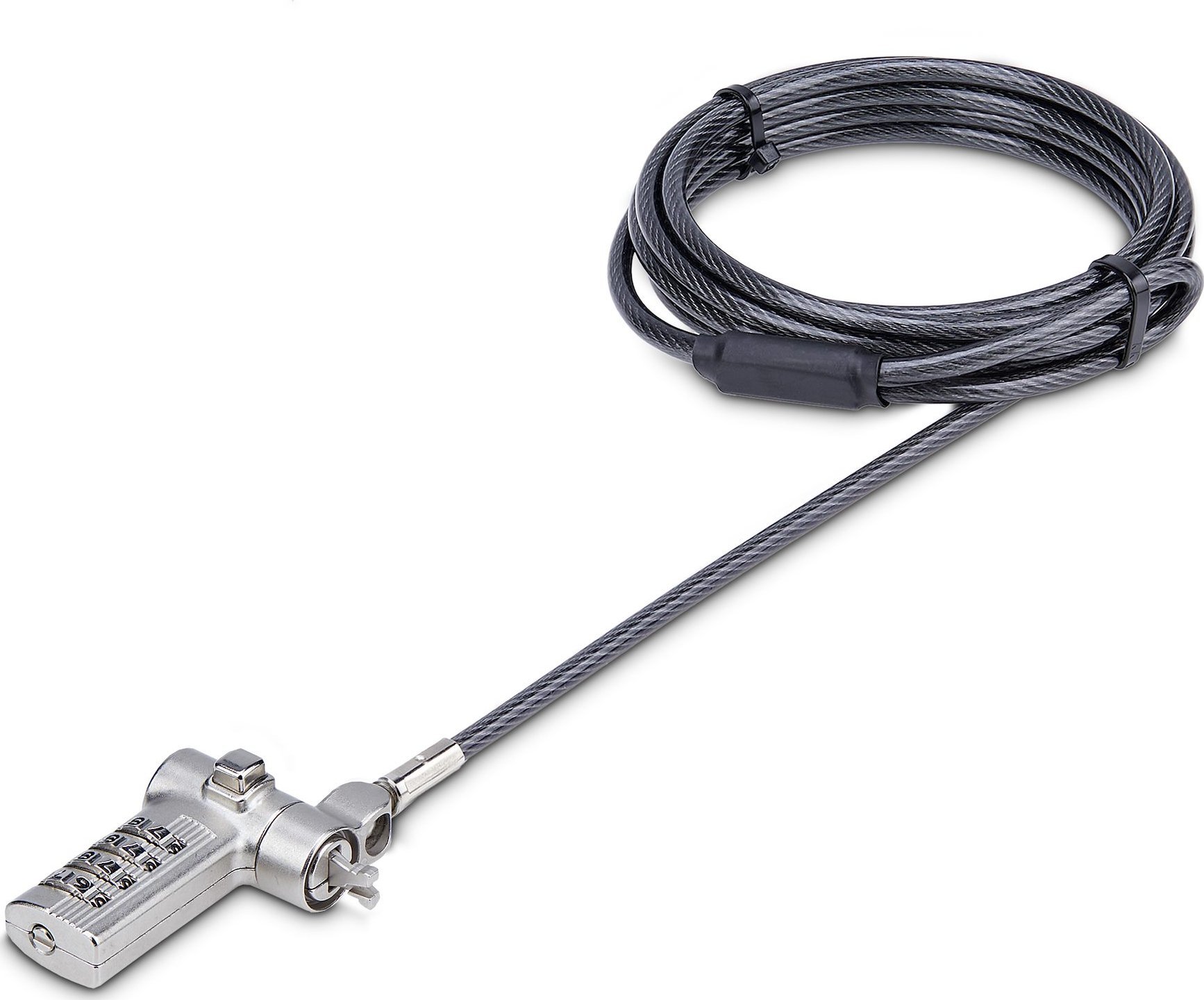 Kabllo sigurie për laptop StarTech.com Universal, 2m, bravë me kombinim, argjendtë