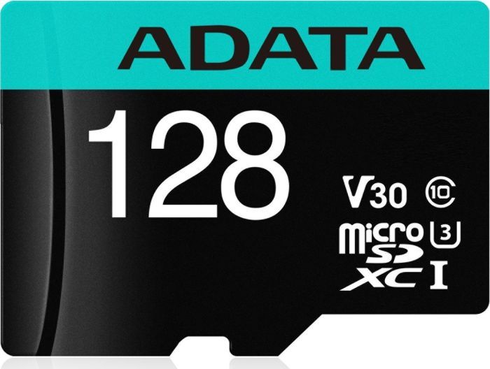 Kartë memorie ADATA Premier Pro, 128GB, MicroSDXC UHS I U3 V30 A2, me adapter SD
