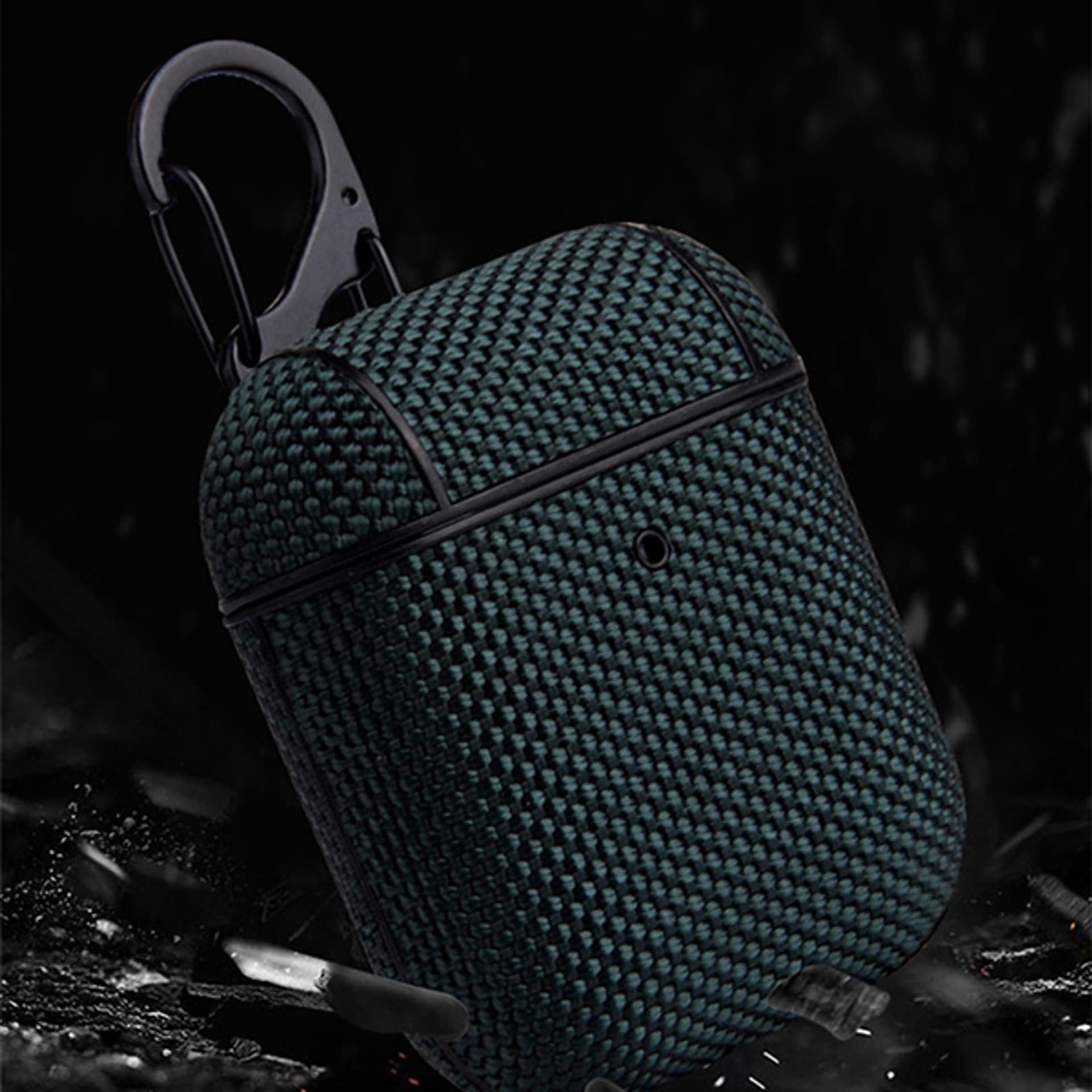 Mbulesë Beline për AirPods 1/2, TPU, me karabinë, jeshile