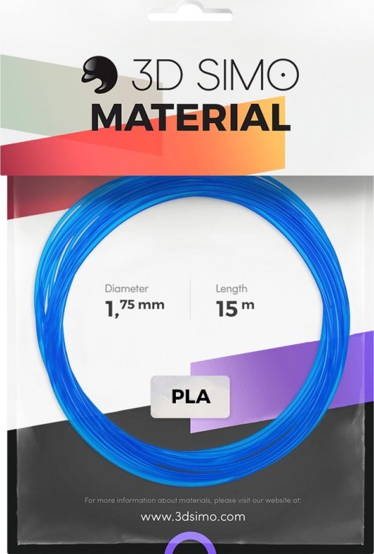 Filament 3D 3DSimo ABS G3D3014, transparent, blu