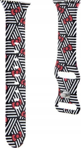 Rrip dore për Apple Watch Hello Kitty Pattern, silikon, Series 1 8 SE, i zi