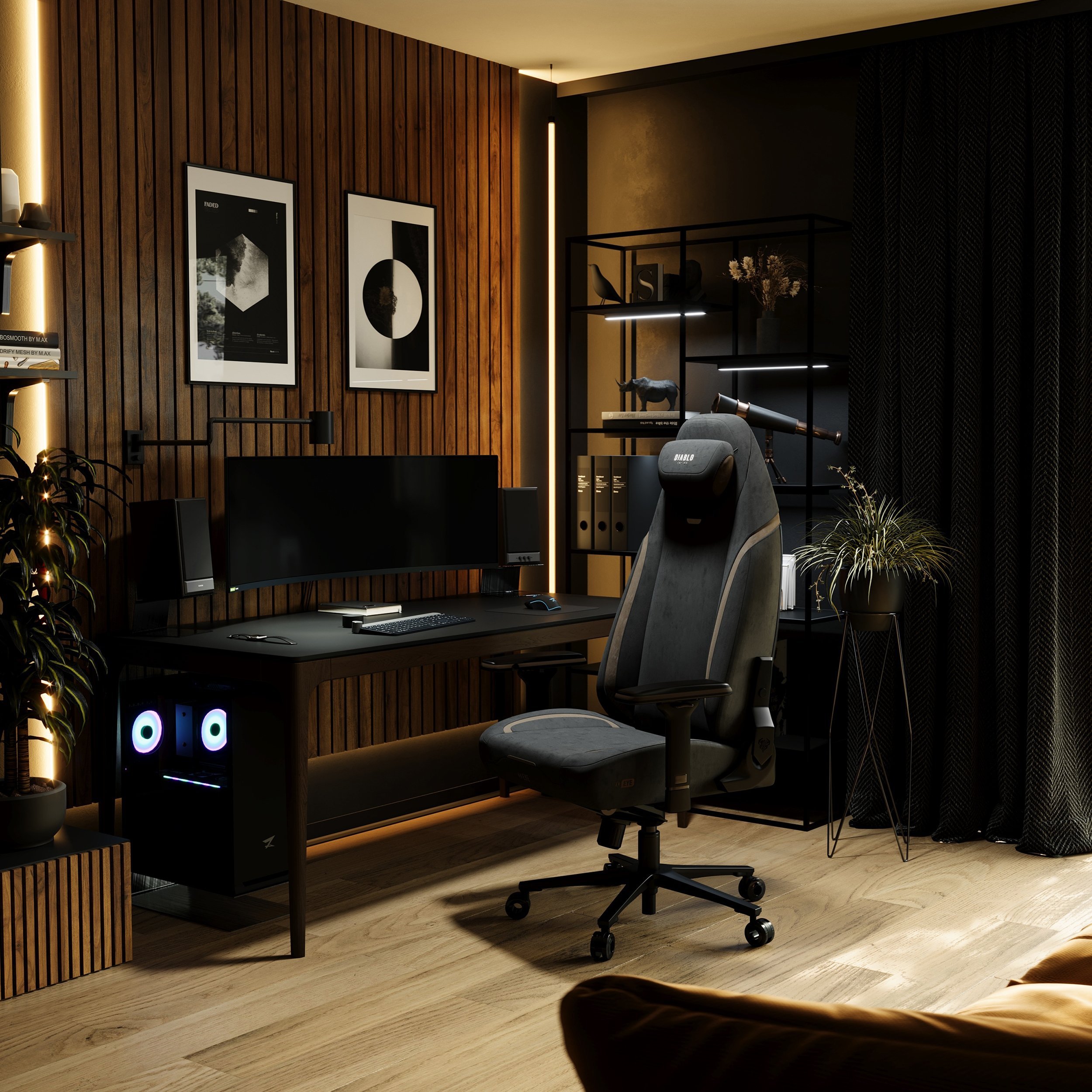 Karrige gaming Diablo Chairs X-Eye, ergonomike, e zezë