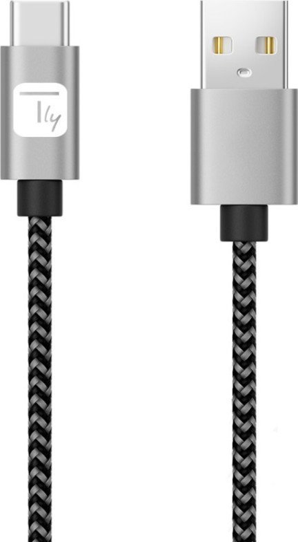 Kabllo USB Techly A në USB C, 0.5m, 3A, alumini