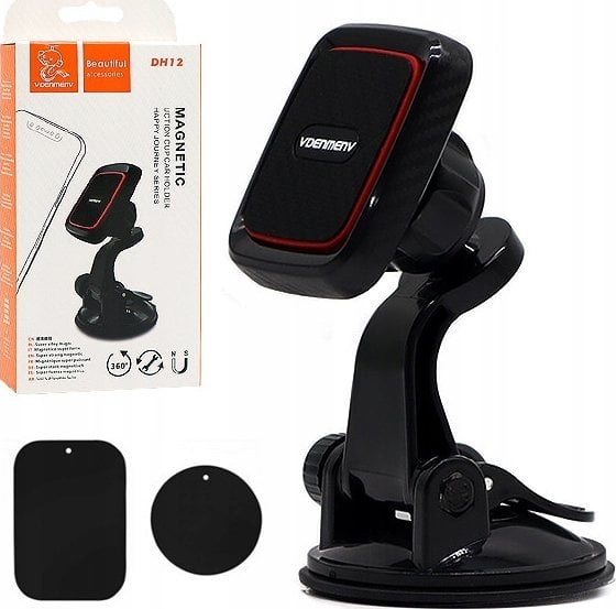Магнетен држач за автомобил Denmen DH12, за телефон, за кокпит и контролна табла, црн