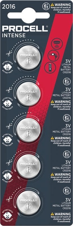Bateri litium monedhë Procell CR2016, 3V, paketim 5 copë