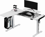 Tavolinë gaming Ultradesk Winger, 155 x 111 cm, rregullim elektrik i lartësisë, e bardhë