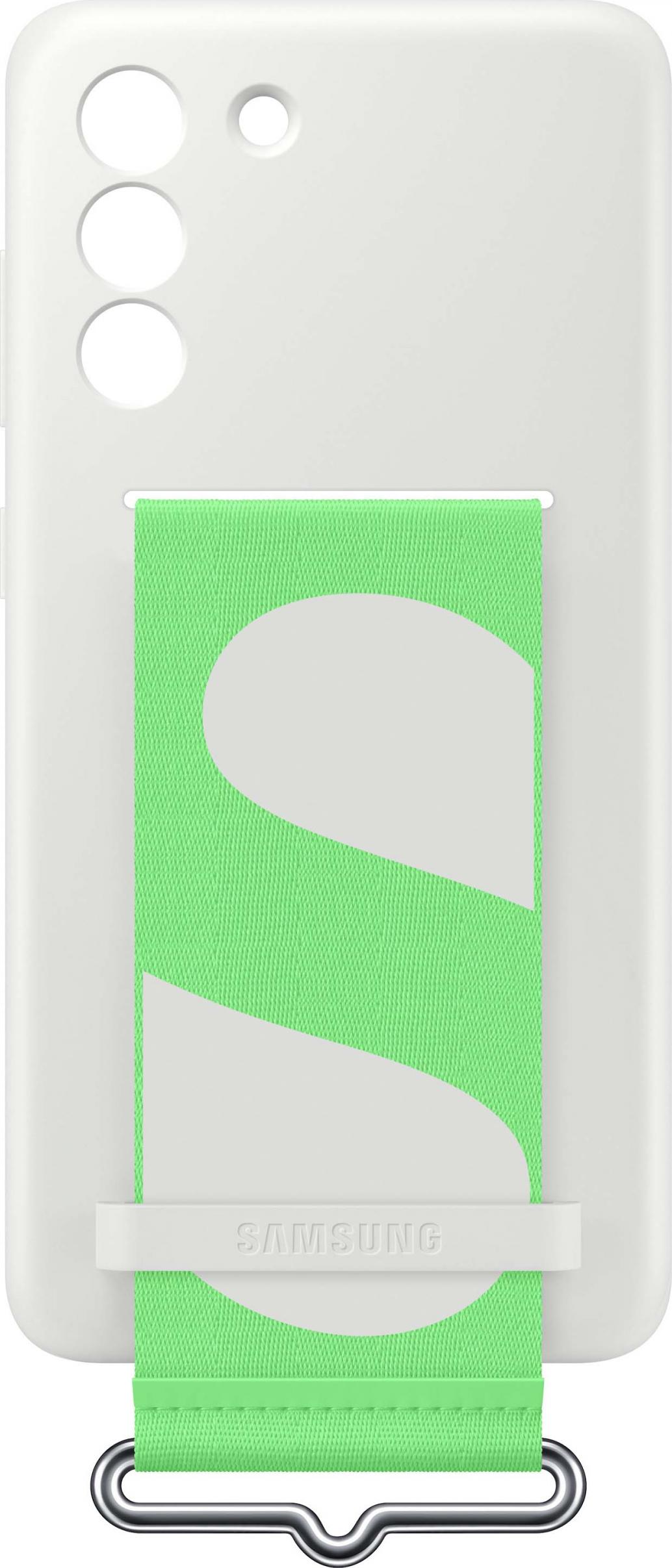 Mbulesë silikoni Samsung për Galaxy S21 FE, me rrip, e bardhë