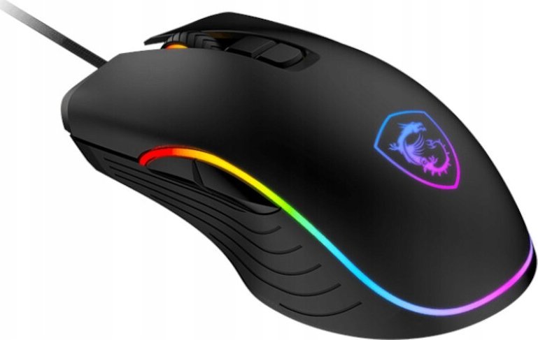 Гејминг глушец MSI Clutch GM30, со кабел, 7200 DPI, RGB, црн