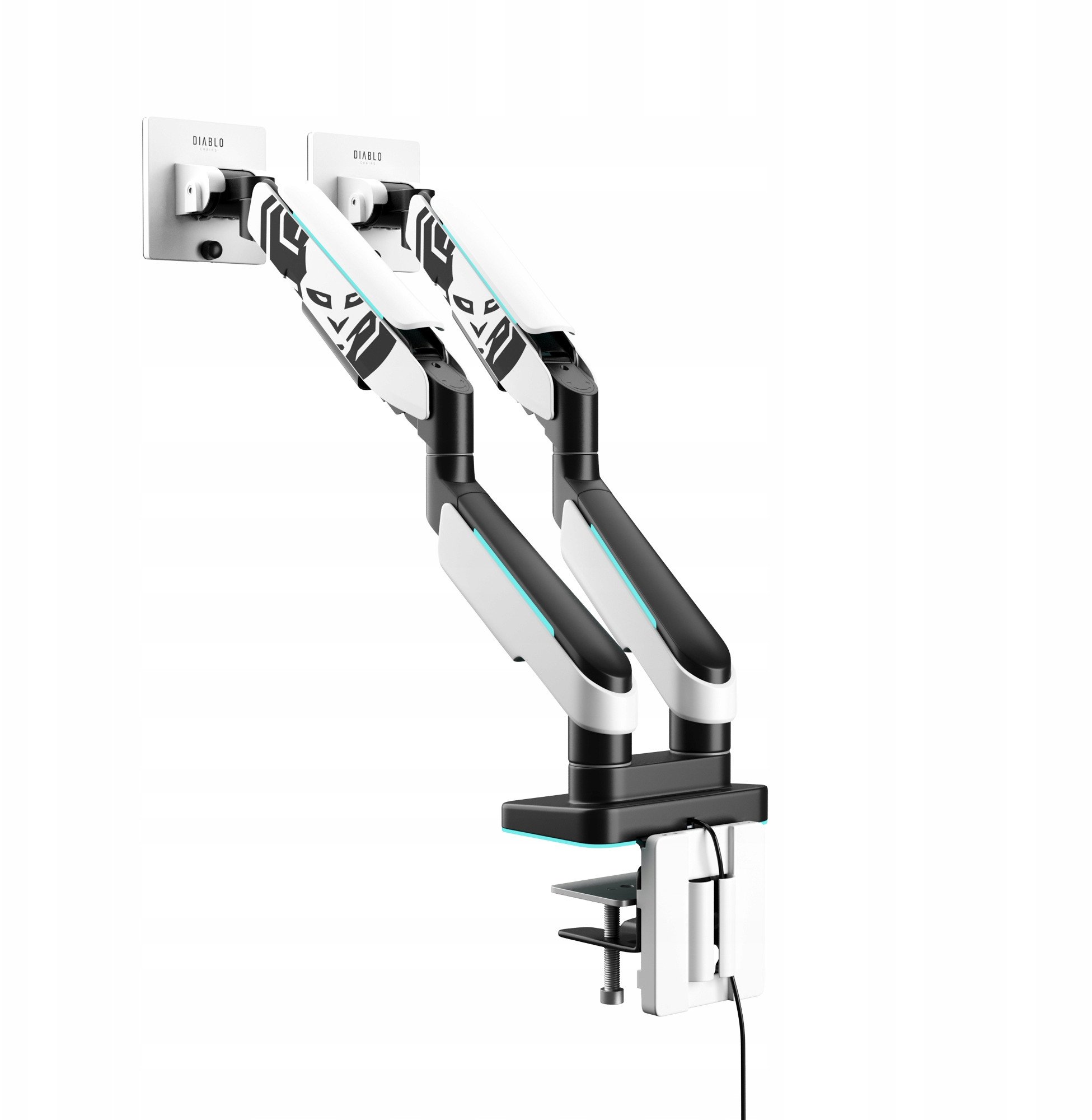 Mbajtëse për dy monitorë X Arm Dual RGB, deri 35", rregullim i plotë, e bardhë e zezë