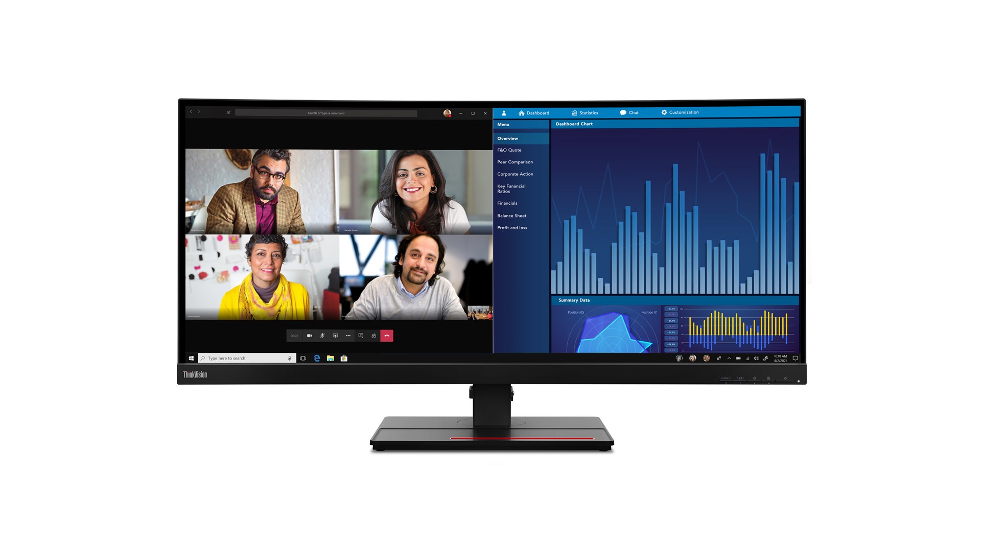 Monitor Lenovo ThinkVision P34w-20, 34.1" WQHD 3440x1440, LED, 60 Hz, i zi