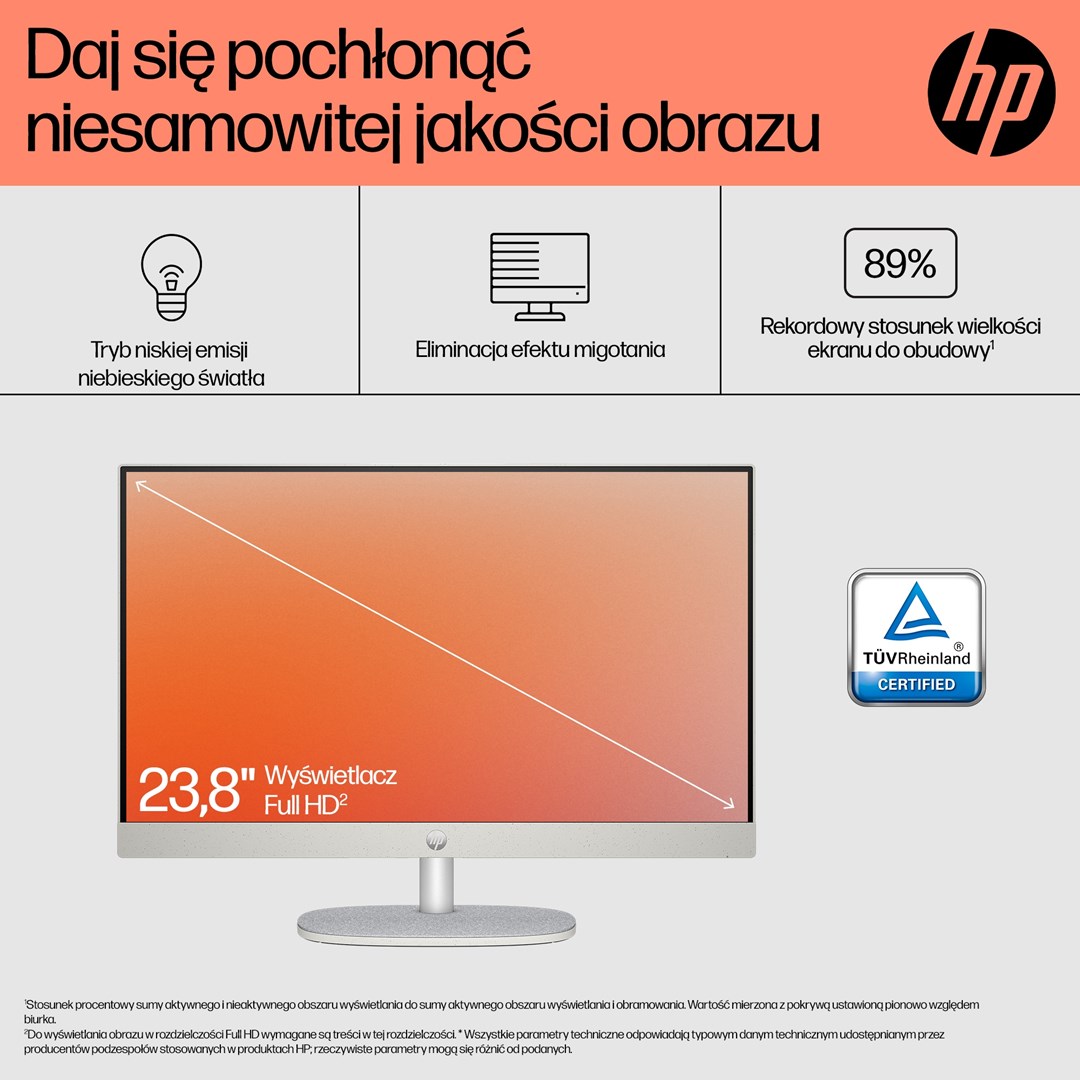 Kompjuter All-in-One HP 24-cr0005nw, Ryzen 5 7520U, 23.8", 8GB RAM, i bardhë