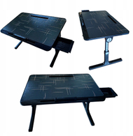 Маса за лаптоп Matrix, прилагодлива, 4 USB порти, вентилатор, црна