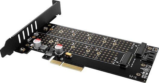 Adapter Axagon PCIe x4 - 2x M.2 NVMe