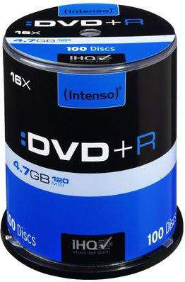 Disqe Intenso DVD+R, 4.7GB, 16x, 100 copë