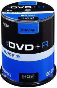 Disqe Intenso DVD+R, 4.7GB, 16x, 100 copë