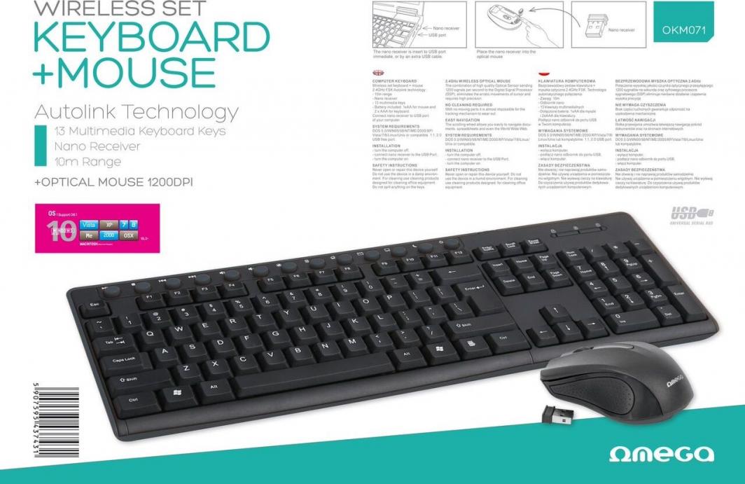 Tastierë + maus Omega OKM-071B (43743)