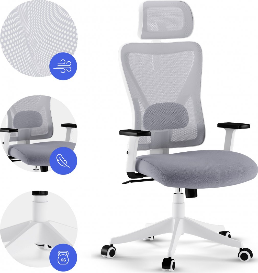 Karrige për zyrë SENSE7 Tone, e hirtë/ bardhë