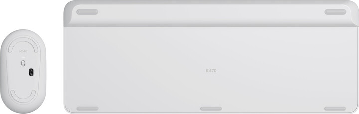 Set tastierë + maus Logitech MK470 Slim Wireless Combo, US, i bardhë