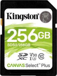 Kartë memorie Kingston Canvas Select Plus, SDXC, 256 GB, Class 10