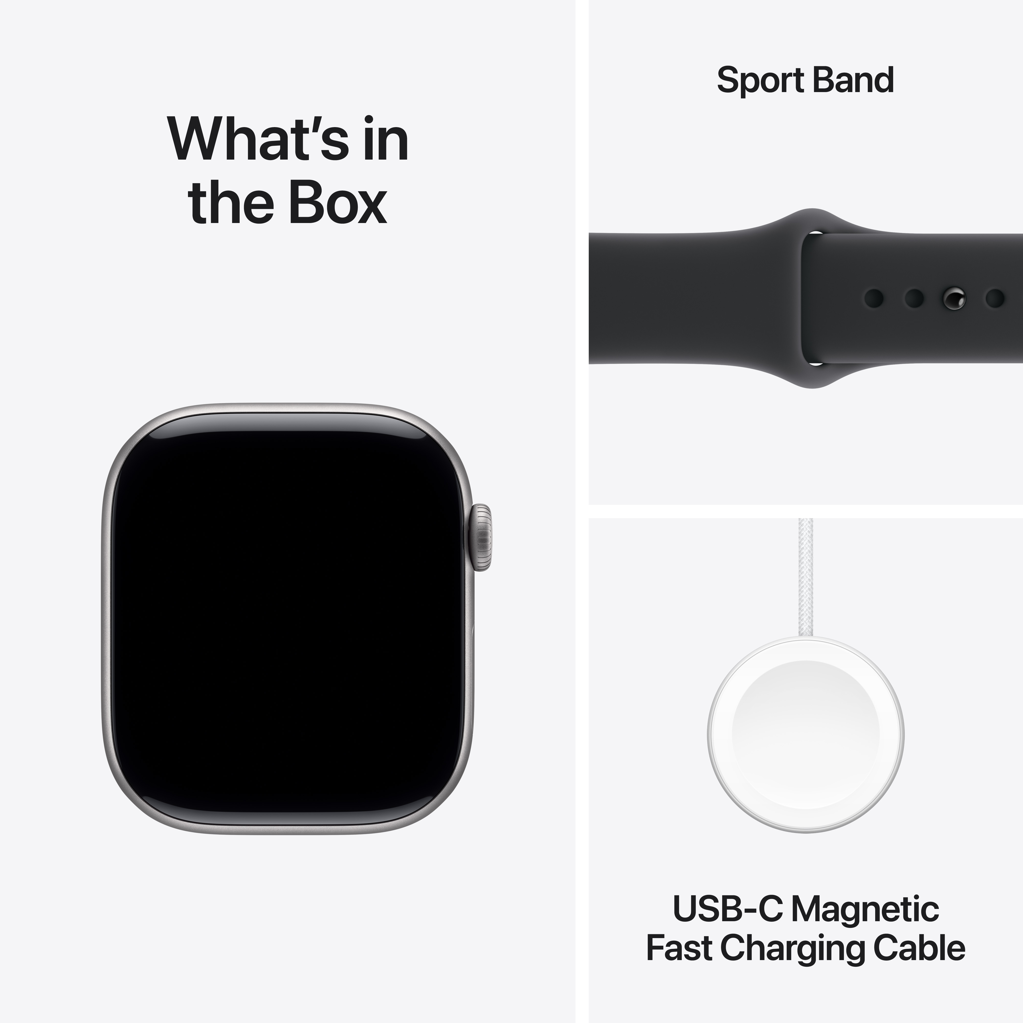 Apple Watch S11 GPS 46mm Space Grey Aluminium Case with Black Sport Band, S/M