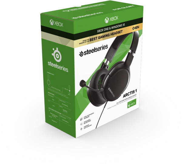 [OUTLET] Kufje SteelSeries Arctis 1, të zeza / gjelbra