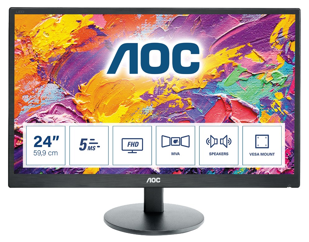 Monitor AOC M2470SWH, 23.6", 1920 x 1080, Full HD, 60 Hz, i zi
