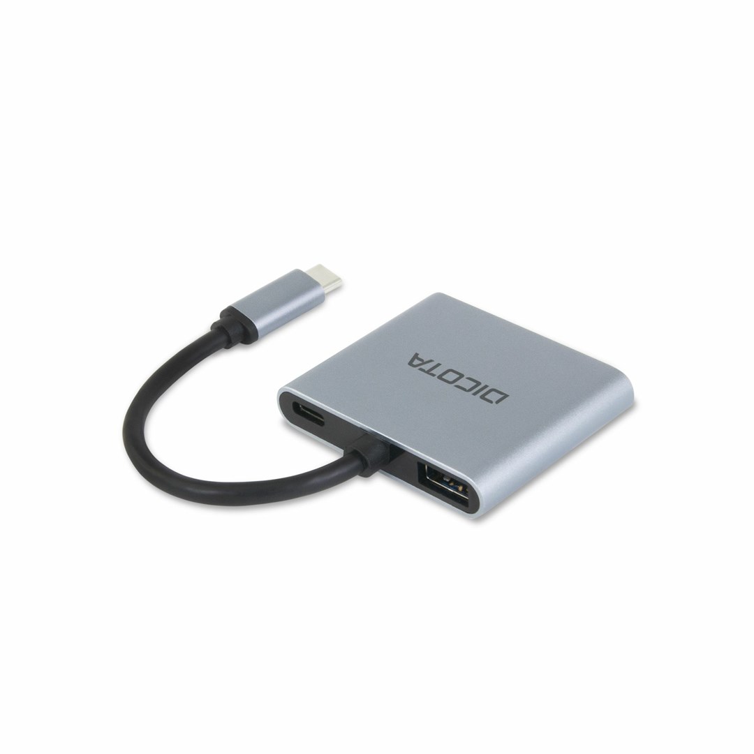 Stacion docking USB-C Dicota, 4-në-1, 4K HDMI, 100W PD, i hirtë
