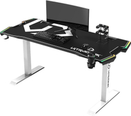 Tavolinë gaming Ultradesk Force Snow White, 166x70 cm, LED RGB, e bardhë