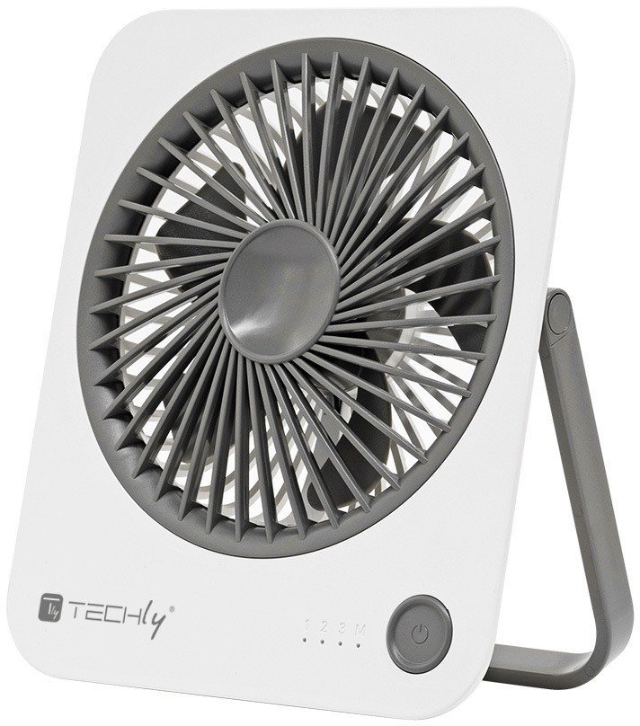 Ventilator tavoline Techly IC-FAN-DSK1WG, portativ, me bateri, i bardhë