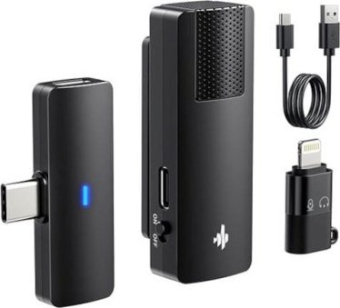 Mikrofon lavalier Donner LM-100, me kabllo, i zi