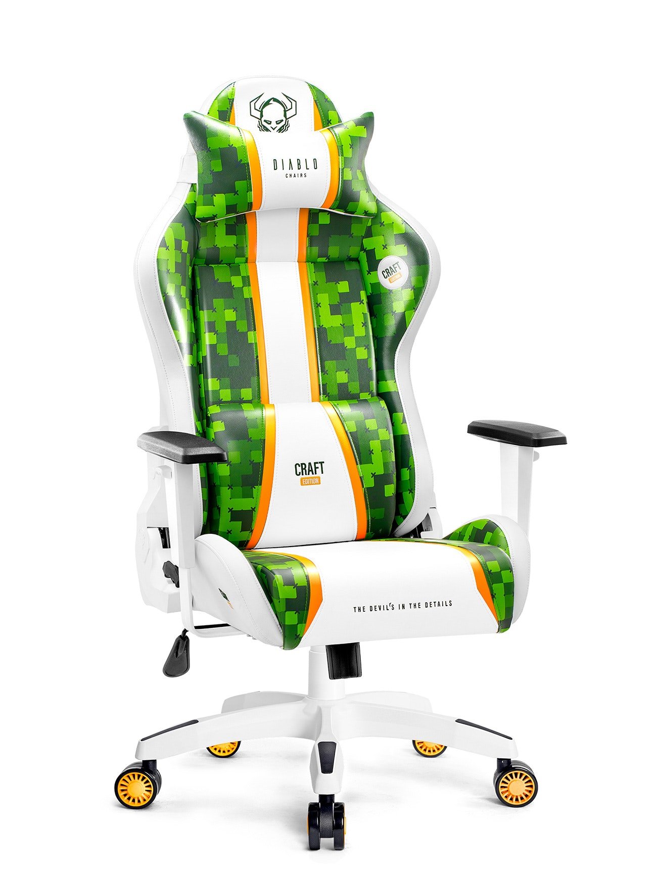 Karrige gaming Diablo Chairs X-One 2.0 Craft Edition, përmasa normale, lëkurë ekologjike, e zezë