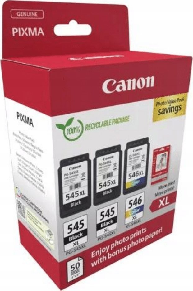 Paketë bojë printeri Canon PG-545XL x2 CL-546XL, multipack origjinal, me letër fotografike