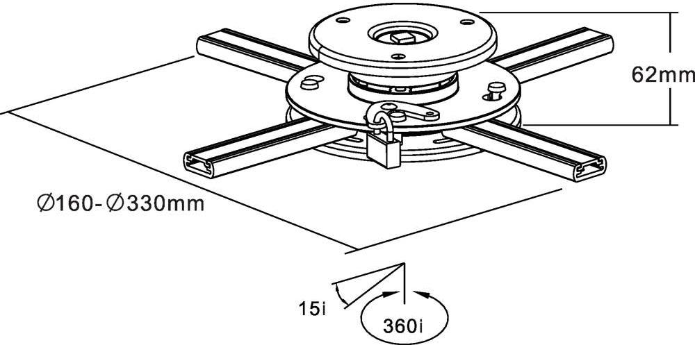 Mbajtës mural për projektor InLine 23138A, rregullues, deri 20 kg, i bardhë