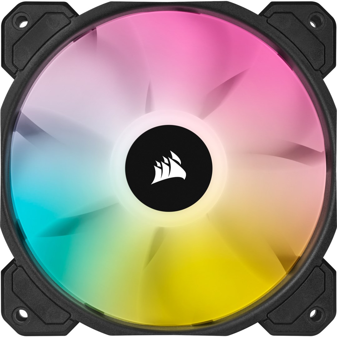 Set ventilatorë CORSAIR iCUE SP120 RGB ELITE, 120mm, PWM, 1500 RPM, i zi