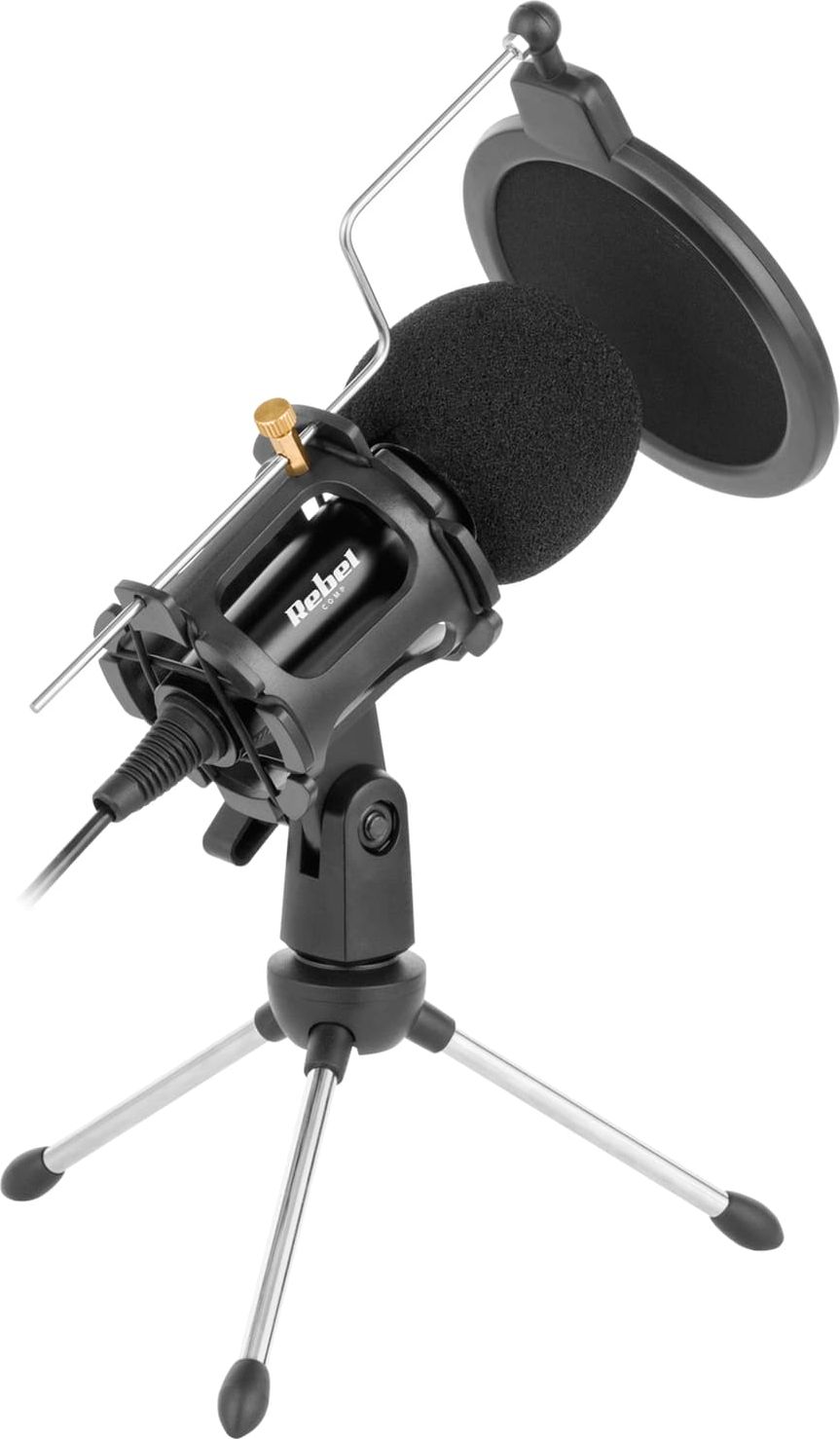 Микрофон за маса Rebel KOM1052, 3.5 mm, омнидирукционален, црн