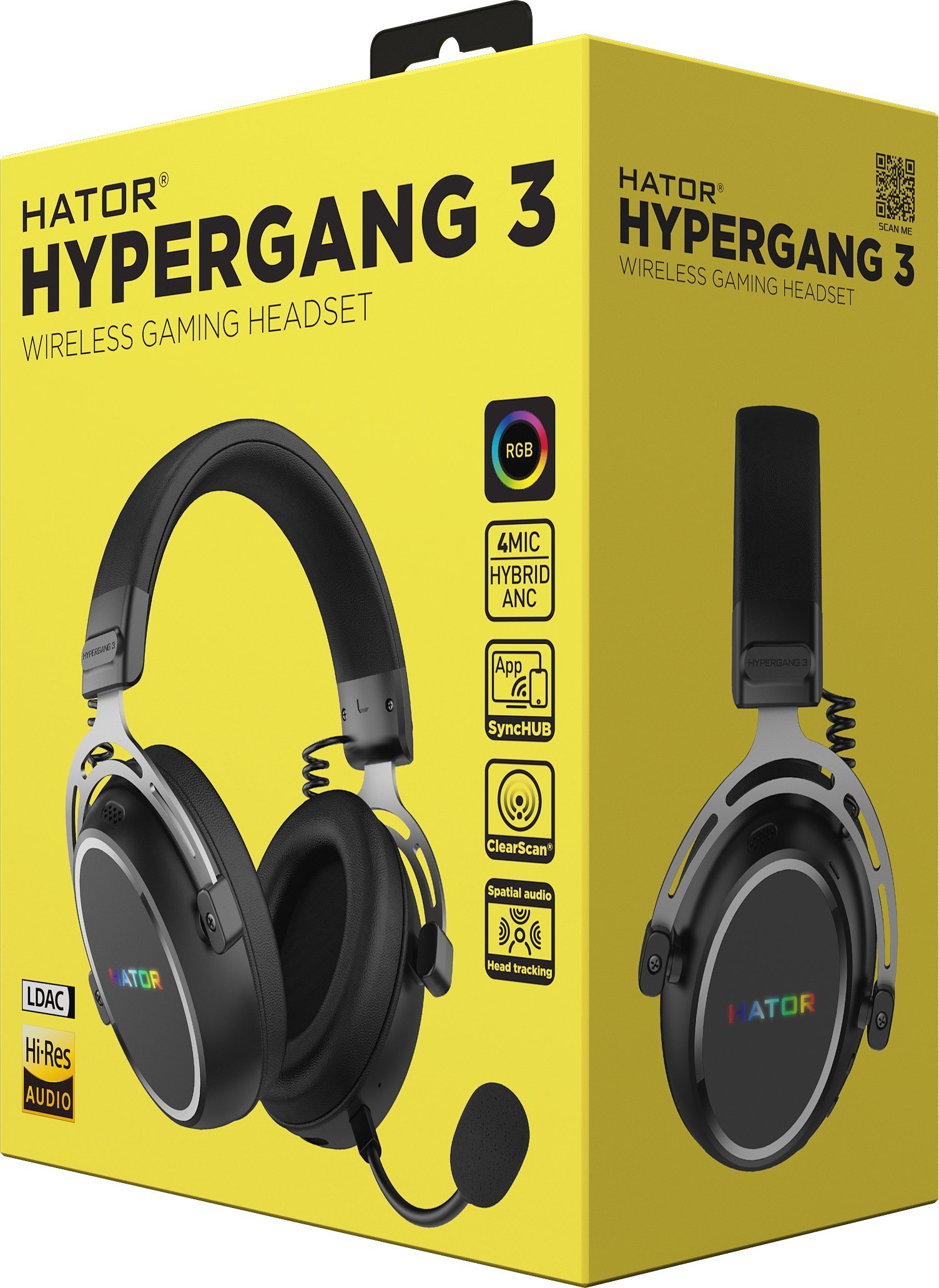 Слушалки за гејминг Hator Hypergang 3 Wireless, без кабел, Блутут, црни