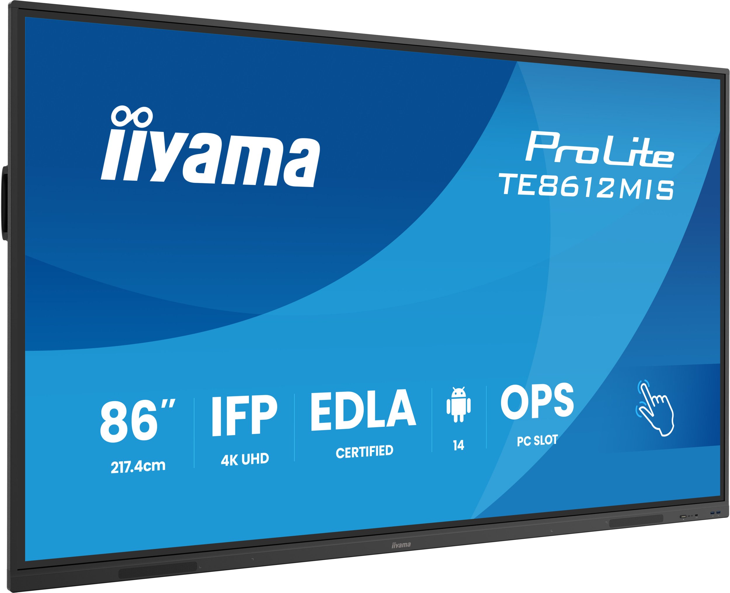 Ekran interaktiv Iiyama TE8612MIS-B4AG, 86", 4K Ultra HD, me prekje, i zi
