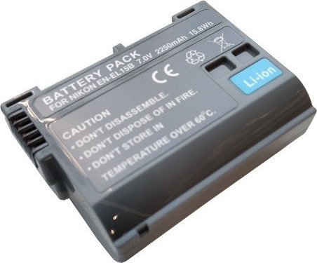 Bateri për aparat fotografik Extra Digital NIKON EN-EL15B, 2250mAh, gri