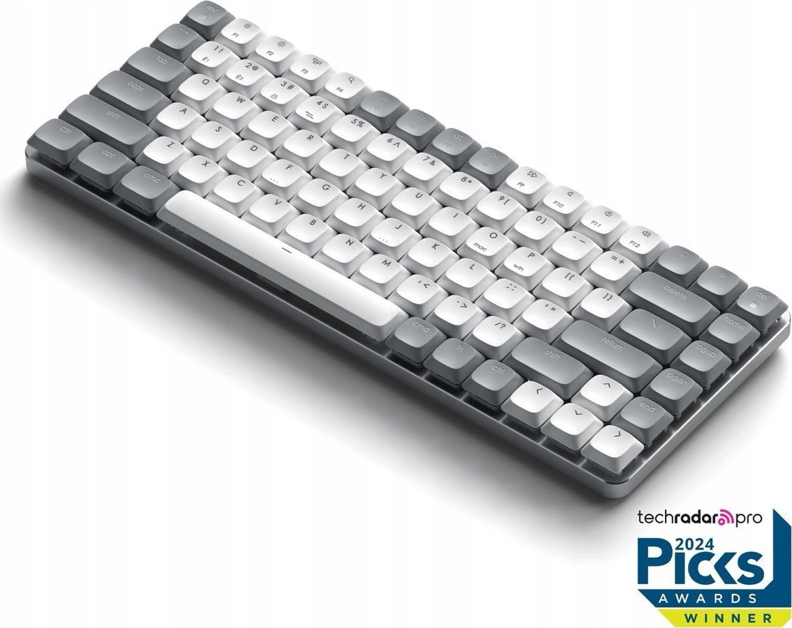 Tastierë Satechi SM1, USB dhe Bluetooth, QWERTY anglisht, gri me të bardhë