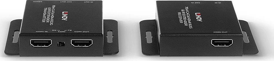Sistem transmetimi HDMI Lindy I/O Extender 38208, 4K, deri 50m CAT6, i zi